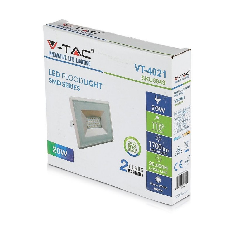 Vtac Proiettore Led W K Bianco E Series Sku Vt