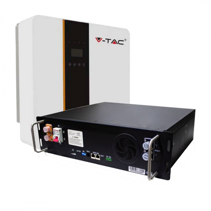 Vtac Set Fotovoltaico Con Inverter Monofase Ibrido Kw E Batteria