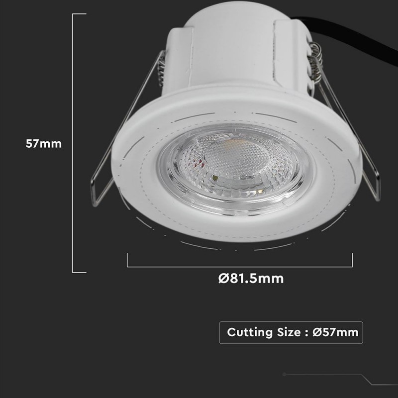 Vtac Faretto Led Incasso W K Bianco Ip Firerated Samsung Sku Vt